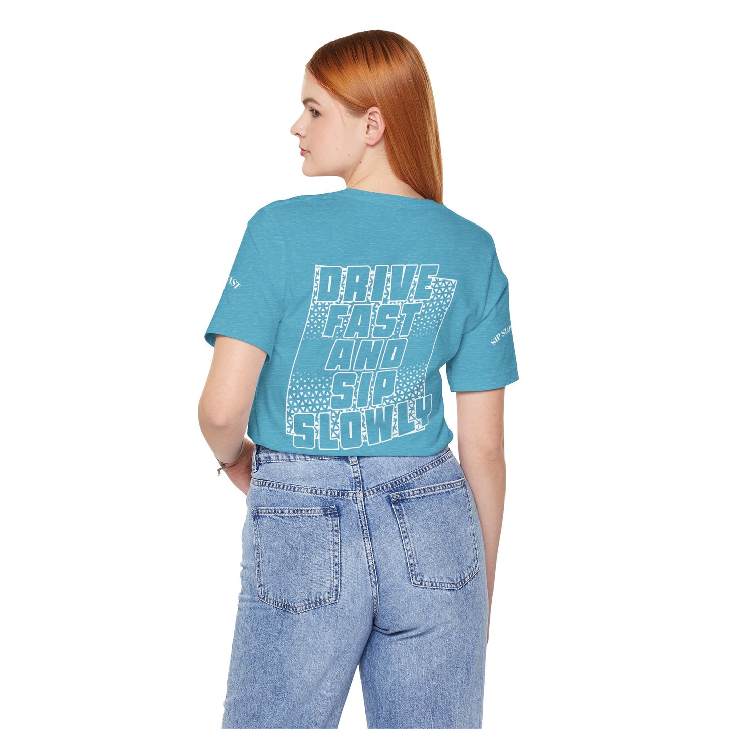 Drive Fast and Sip Slowly Unisex Tee, Inspirational Shirt, Casual Wear, Gift for Whiskey Lovers, Birthday Gift, Relaxed Style