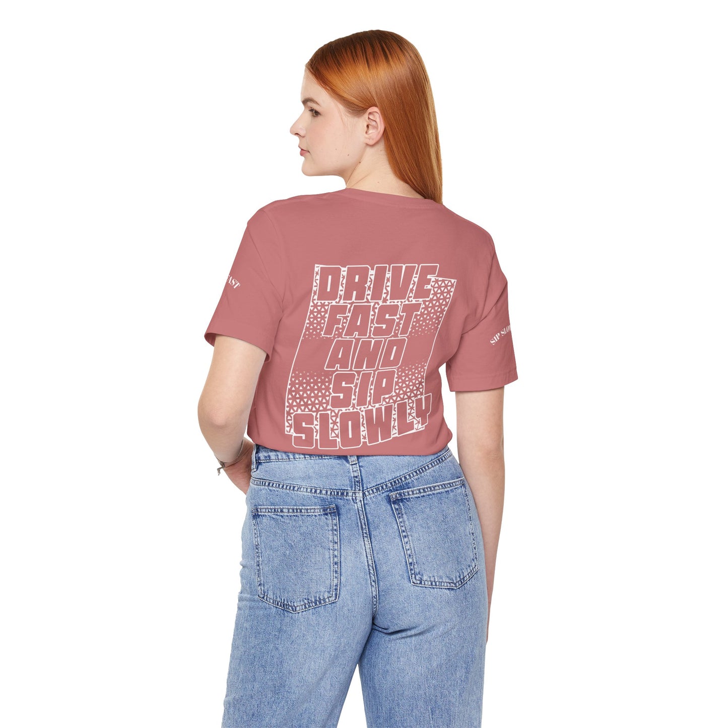 Drive Fast and Sip Slowly Unisex Tee, Inspirational Shirt, Casual Wear, Gift for Whiskey Lovers, Birthday Gift, Relaxed Style