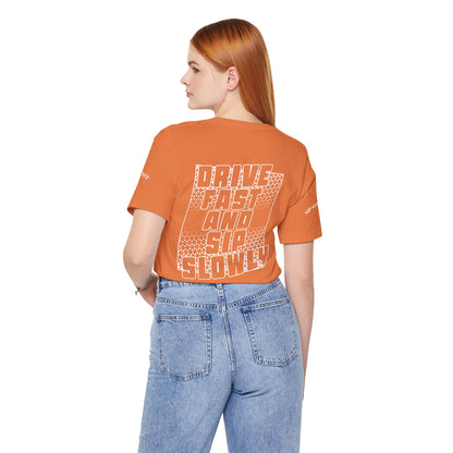 Drive Fast and Sip Slowly Unisex Tee, Inspirational Shirt, Casual Wear, Gift for Whiskey Lovers, Birthday Gift, Relaxed Style