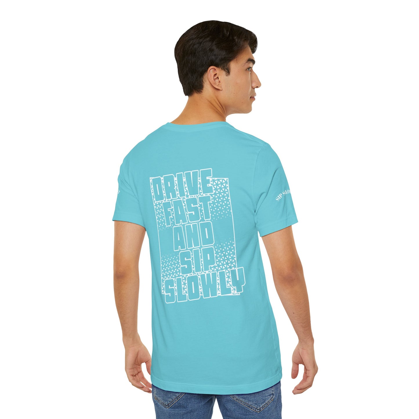 Drive Fast and Sip Slowly Unisex Tee, Inspirational Shirt, Casual Wear, Gift for Whiskey Lovers, Birthday Gift, Relaxed Style